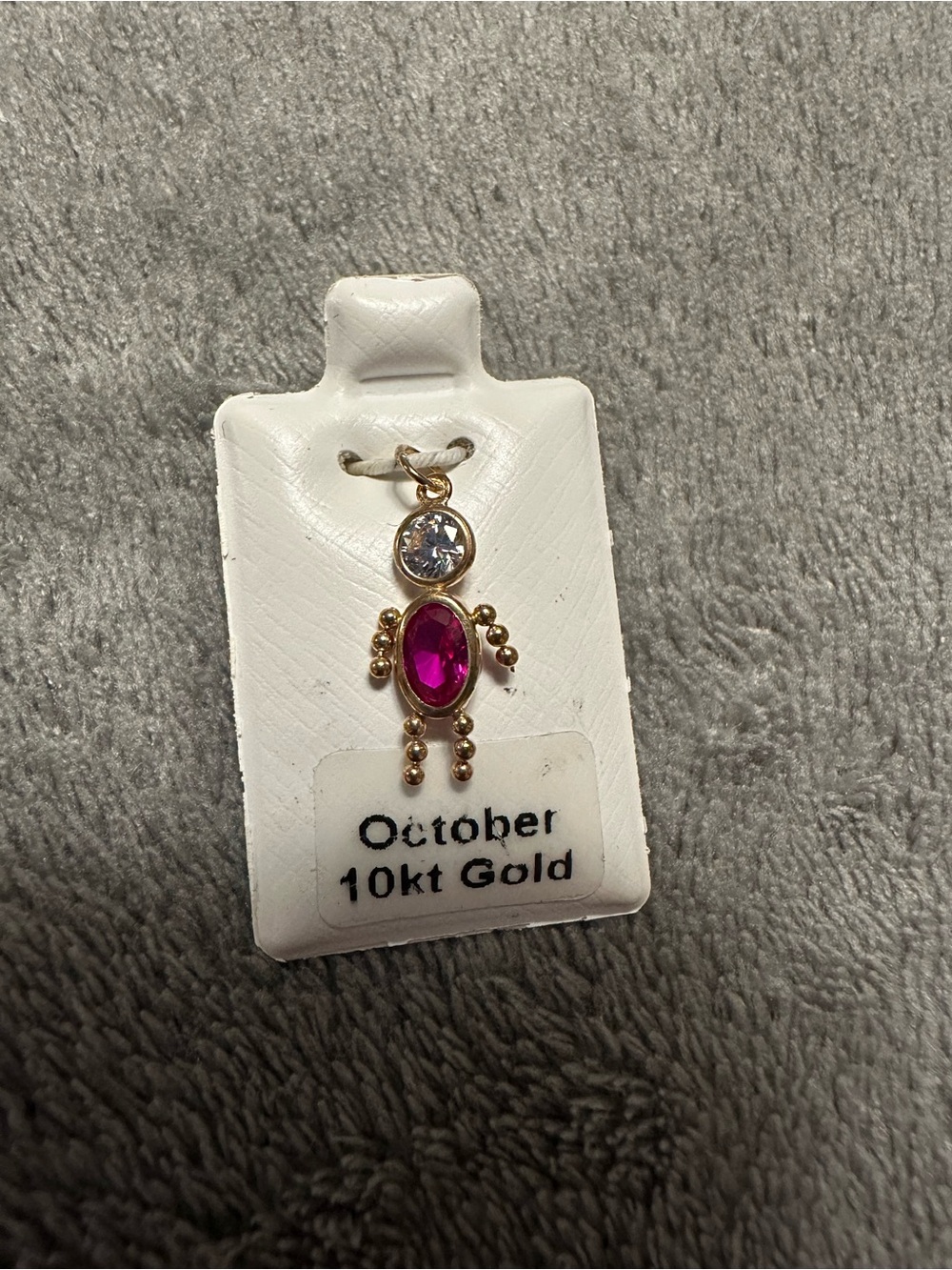 October Birthstone Baby Pendant